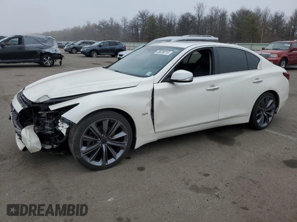 2017 Infiniti Q50 2.0t with VIN JN1CV7ARXHM682249, listed as a Copart auction lot 49639315 with 71,362 mi miles and Salvage Title. Bid and sale history available at carsss.com. Image 1.