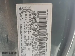 2001 Toyota Tundra Ltd with VIN 5TBBT48111S137332, listed as a Copart auction lot 88669325 with 241,073 mi miles and Salvage Title. Bid and sale history available at carsss.com. Image 12.