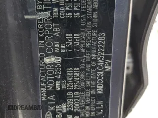 2019 Kia Niro EX with VIN KNDCC3LC4K5222283, listed as a Copart auction lot 45430815 with 83,319 mi miles and Non Repairable. Bid and sale history available at carsss.com. Image 16.