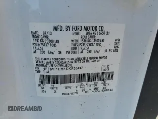 2013 Ford F-150 XL with VIN 1FTMF1EM1DKF55437, listed as a Copart auction lot 69893114 with Not Provided miles and Salvage Title. Bid and sale history available at DreamBid. Image 12.