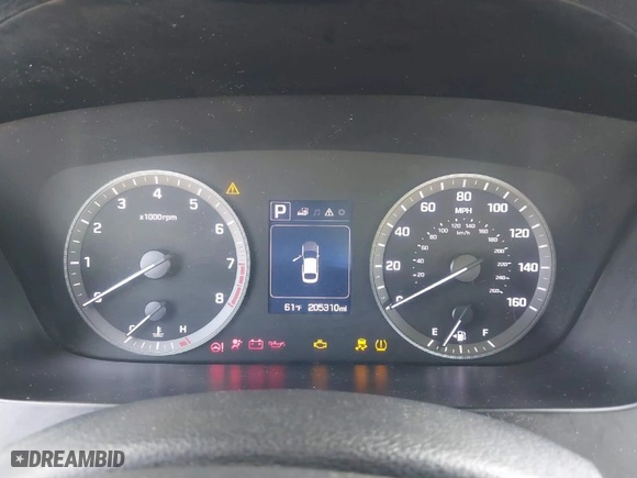 2015 Hyundai Sonata 2.4L SE with VIN 5NPE24AF8FH080458, listed as a IAAI auction lot 41131729 with 205,310 mi miles. Bid and sale history available at carsss.com. Image 7.