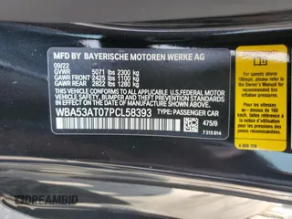 2023 BMW 4 Series M440i z VIN WBA53AT07PCL58393, wystawiony jako Copart lot #60527305 z przebiegiem 32 546 mil mil oraz Szkoda całkowita • Salvage title. Historia ofert i sprzedaży dostępna na DreamBid. Obrazek 13.