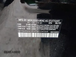 2023 Mercedes-Benz GLB 250 z VIN W1N4M4GB9PW334564, wystawiony jako IAAI lot #41578492 z przebiegiem 15 230 mil mil oraz . Historia ofert i sprzedaży dostępna na DreamBid. Obrazek 9.