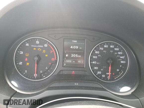 2015 Audi A3 Premium with VIN WAUBFGFF9F1086999, listed as a Copart auction lot 58563315 with 128,898 mi miles and Salvage title. Bid and sale history available at DreamBid. Image 9.