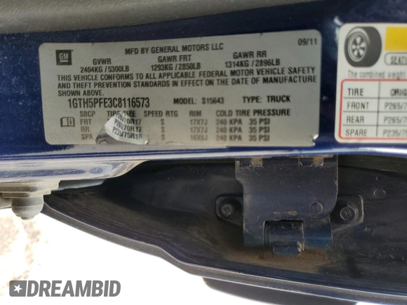 2012 GMC Canyon z VIN 1GTH5PFE3C8116573, wystawiony jako Copart lot #43233405 z przebiegiem 157 370 mil mil oraz Szkoda całkowita • Salvage title. Historia ofert i sprzedaży dostępna na DreamBid. Obrazek 13.