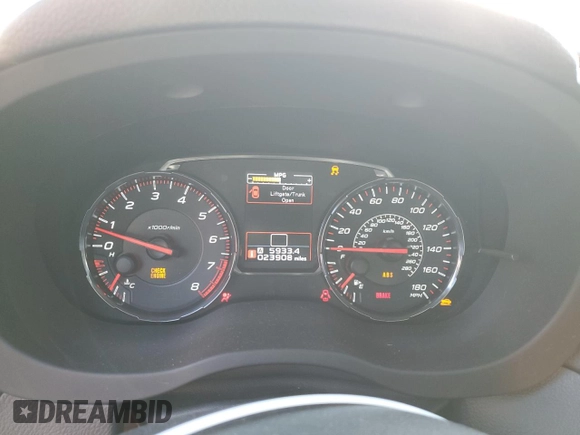 2021 Subaru WRX with VIN JF1VA1A66M9819940, listed as a Copart auction lot 46266955 with 23,908 mi miles and Salvage Title. Bid and sale history available at carsss.com. Image 9.