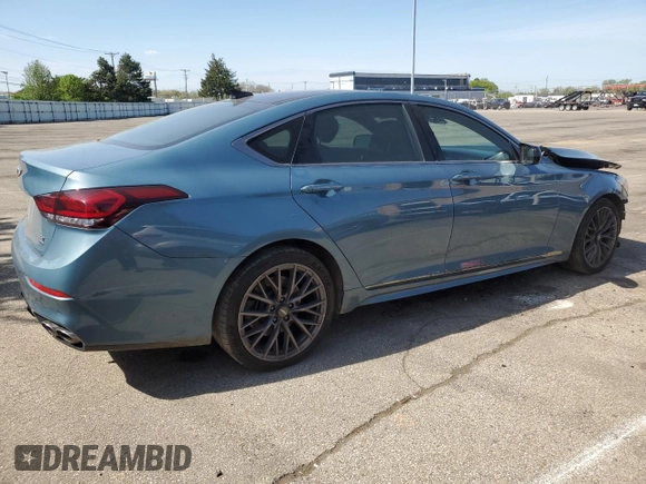 2018 Genesis G80 Sport with VIN KMHGN4JB0JU225029, listed as a Copart auction lot 53873475 with 93,213 mi miles and Salvage title. Bid and sale history available at DreamBid. Image 3.