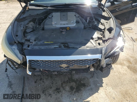 2014 Infiniti Q50 Premium with VIN JN1BV7AR8EM686789, listed as a Copart auction lot 53973905 with 130,695 mi miles and Salvage title. Bid and sale history available at DreamBid. Image 11.