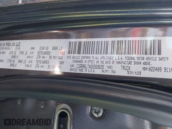 2016 Ram 1500 Lone Star with VIN 1C6RR6LTXGS269635, listed as a IAAI auction lot 41203227 with 157,077 mi miles. Bid and sale history available at carsss.com. Image 9.