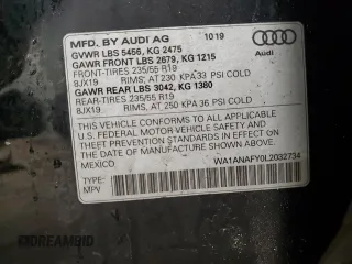 2020 Audi Q5 Premium with VIN WA1ANAFY0L2032734, listed as a Copart auction lot 49409845 with 156,338 mi miles and Non Repairable. Bid and sale history available at carsss.com. Image 14.