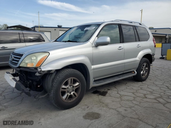 2008 Lexus GX 470 with VIN JTJBT20X180155268, listed as a Copart auction lot 52570865 with 267,687 mi miles and Salvage Title. Bid and sale history available at carsss.com. Image 1.