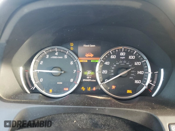 2016 Acura TLX Advance with VIN 19UUB2F78GA006081, listed as a Copart auction lot 66245104 with 94,409 mi miles and Salvage title. Bid and sale history available at DreamBid. Image 9.