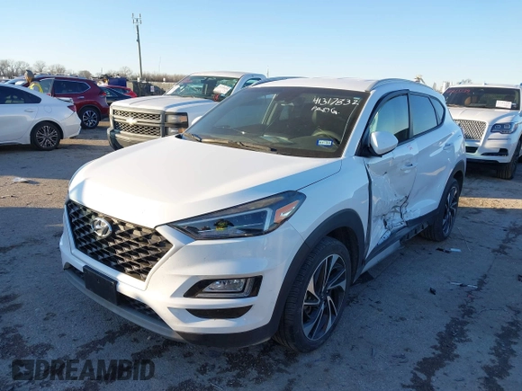 2019 Hyundai Tucson Sport with VIN KM8J33AL1KU838499, listed as a IAAI auction lot 41317832 with 71,594 mi miles. Bid and sale history available at carsss.com. Image 2.