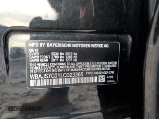 2020 BMW 5 Series M550i xDrive with VIN WBAJS7C01LCD23365, listed as a Copart auction lot 88302885 with Not provided miles and Salvage title. Bid and sale history available at DreamBid. Image 13.
