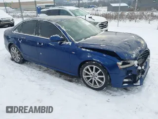 2015 Audi A4 Premium Plus with VIN WAUFFAFL3FN014015, listed as a IAAI auction lot 41362315 with 122,887 mi miles. Bid and sale history available at carsss.com. Image 1.