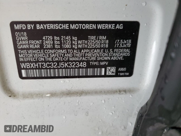 2018 BMW X1 xDrive28i с VIN WBXHT3C32J5K32348, выставлен на аукционе Copart как лот 53489825 с пробегом 61 972 миль миль и Списание • Salvage title. История ставок и продаж доступна на DreamBid. Изображение 14.