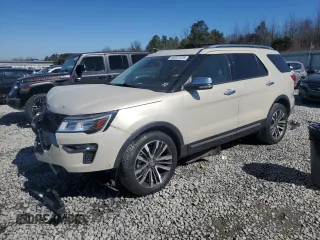 2018 Ford Explorer Platinum with VIN 1FM5K8HT6JGC94280, listed as a Copart auction lot 46307525 with 59,196 mi miles and Salvage Title. Bid and sale history available at carsss.com. Image 1.