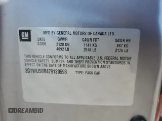2007 Chevrolet Impala LTZ with VIN 2G1WU58R479120598, listed as a Copart auction lot 46327635 with 149,268 mi miles and Salvage Title. Bid and sale history available at DreamBid. Image 12.