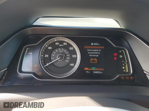 2020 Hyundai Ioniq Blue with VIN KMHC65LC2LU226385, listed as a Copart auction lot 61989965 with 184,834 mi miles and Salvage title. Bid and sale history available at DreamBid. Image 9.