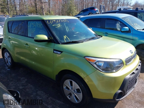 2015 Kia Soul with VIN KNDJN2A2XF7789632, listed as a IAAI auction lot 41547010 with 82,829 mi miles. Bid and sale history available at carsss.com. Image 1.