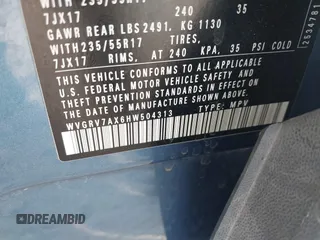 2017 Volkswagen Tiguan Wolfsburg Edition with VIN WVGRV7AX6HW504313, listed as a IAAI auction lot 40950812 with 149,884 mi miles and . Bid and sale history available at DreamBid. Image 9.