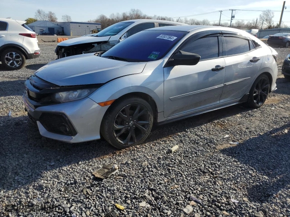 2017 Honda Civic Hatchback Sport with VIN SHHFK7H47HU221739, listed as a Copart auction lot 80937564 with 0 mi miles and Salvage Title. Bid and sale history available at carsss.com. Image 1.
