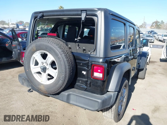 2022 Jeep Wrangler Unlimited Sport S with VIN 1C4HJXDN8NW263081, listed as a IAAI auction lot 41113466 with 34,238 mi miles. Bid and sale history available at carsss.com. Image 6.