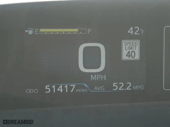 2022 Toyota Prius LE with VIN JTDL9MFU7N3037119, listed as a Copart auction lot 44182575 with 51,417 mi miles and Salvage Title. Bid and sale history available at carsss.com. Image 8.