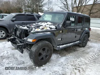 2018 Jeep Wrangler Unlimited Sport S with VIN 1C4HJXDG6JW302326, listed as a Copart auction lot 44610725 with 74,081 mi miles and Salvage title. Bid and sale history available at DreamBid. Image 1.