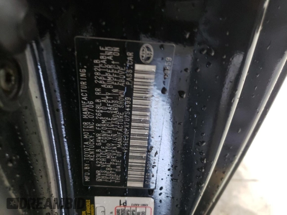 2007 Toyota Solara SE with VIN 4T1CE30PX7U754499, listed as a Copart auction lot 58711125 with 166,200 mi miles and Salvage title. Bid and sale history available at DreamBid. Image 12.