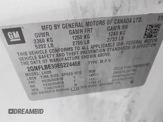 2014 Chevrolet Equinox LT with VIN 2GNFLBE39E6224468, listed as a IAAI auction lot 41482132 with 200,314 mi miles. Bid and sale history available at carsss.com. Image 9.