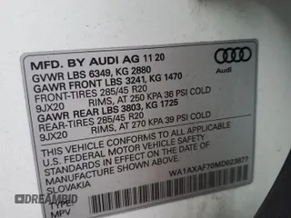 2021 Audi Q7 Premium z VIN WA1AXAF70MD023877, wystawiony jako Copart lot #49084005 z przebiegiem 28 431 mil mil oraz Nie do naprawy • Non repairable. Historia ofert i sprzedaży dostępna na DreamBid. Obrazek 13.