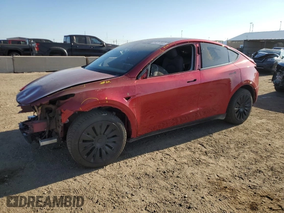 2024 Tesla Model Y Long Range with VIN 7SAYGDEE4RA257722, listed as a Copart auction lot 54577865 with 10,713 mi miles and Salvage Title. Bid and sale history available at DreamBid. Image 1.