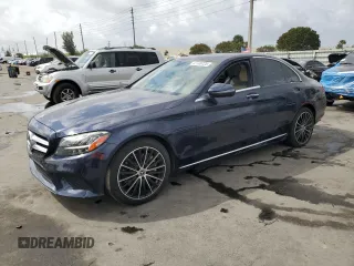 2021 Mercedes-Benz C 300 with VIN W1KWF8DB5MR632714, listed as a Copart auction lot 47728725 with 36,146 mi miles and Salvage Title. Bid and sale history available at carsss.com. Image 1.