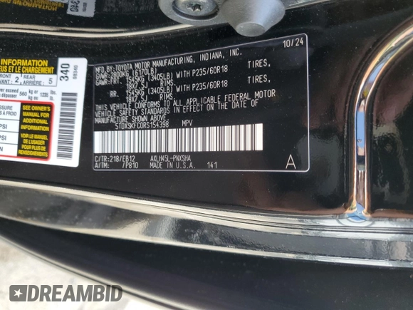 2024 Toyota Sienna XSE z VIN 5TDXSKFC0RS154398, wystawiony jako Copart lot #56039665 z przebiegiem 15 416 mil mil oraz Szkoda całkowita • Salvage title. Historia ofert i sprzedaży dostępna na DreamBid. Obrazek 13.