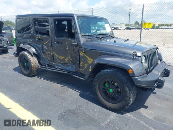 2017 Jeep Wrangler Unlimited Sahara with VIN 1C4BJWEG2HL612421, listed as a IAAI auction lot 42355409 with 81,708 mi miles and . Bid and sale history available at DreamBid. Image 1.