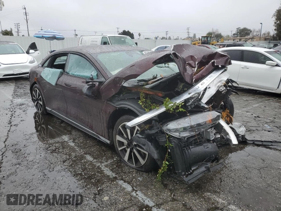 2024 Lucid Air Pure with VIN 50EA1PGA4RA009036, listed as a Copart auction lot 45350475 with 0 mi miles and Salvage Title. Bid and sale history available at carsss.com. Image 4.