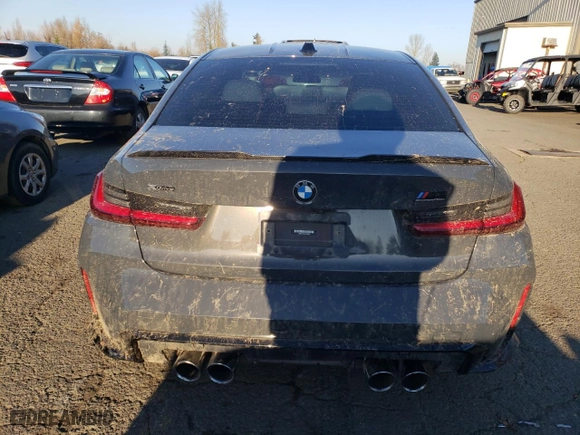 2023 BMW M3 Competition xDrive with VIN WBS43AY02PFP93353, listed as a Copart auction lot 82928274 with 21,135 mi miles and Salvage Title. Bid and sale history available at carsss.com. Image 6.