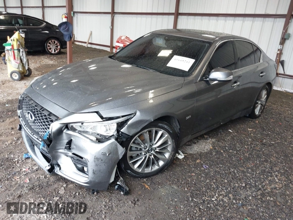 2019 Infiniti Q50 3.0t Signature Edition with VIN JN1EV7APXKM519048, listed as a IAAI auction lot 40445241 with 99,705 mi miles. Bid and sale history available at carsss.com. Image 2.