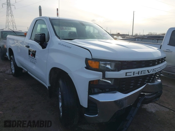 2020 Chevrolet Silverado 1500 Work Truck with VIN 3GCNWAEF6LG262192, listed as a IAAI auction lot 41051629 with 46,663 mi miles. Bid and sale history available at carsss.com. Image 1.