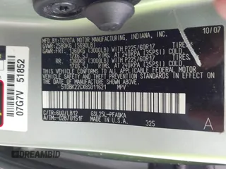 2008 Toyota Sienna XLE с VIN 5TDBK22CX8S011621, выставлен на аукционе IAAI как лот 42274860 с пробегом 283 826 миль миль и . История ставок и продаж доступна на DreamBid. Изображение 9.
