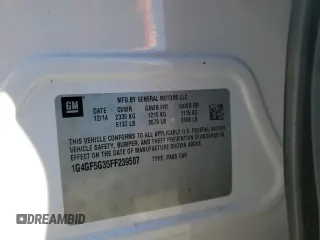 2015 Buick LaCrosse Premium II with VIN 1G4GF5G35FF239507, listed as a Copart auction lot 85702894 with 167,077 mi miles and Salvage Title. Bid and sale history available at DreamBid. Image 15.