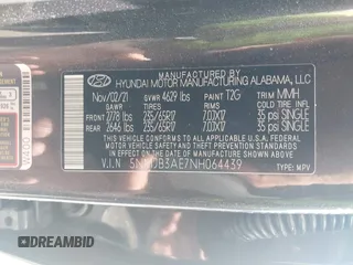 2022 Hyundai Tucson SEL z VIN 5NMJB3AE7NH064439, wystawiony jako IAAI lot #42123649 z przebiegiem 98 181 mil mil oraz . Historia ofert i sprzedaży dostępna na DreamBid. Obrazek 9.