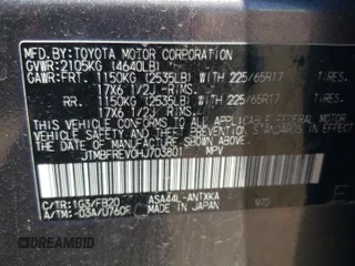 2017 Toyota RAV4 LE z VIN JTMBFREV0HJ703801, wystawiony jako Copart lot #60272025 z przebiegiem 73 370 mil mil oraz Szkoda całkowita • Salvage title. Historia ofert i sprzedaży dostępna na DreamBid. Obrazek 13.