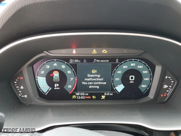 2024 Audi Q3 S line Premium with VIN WA1DECF38R1025199, listed as a Copart auction lot 41418455 with 18102 miles and Salvage Title. Bid and sale history available at carsss.com. Image 9.