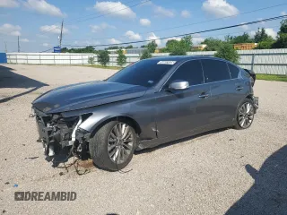 2021 Infiniti Q50 Luxe z VIN JN1EV7BP9MM702393, wystawiony jako Copart lot #55687435 z przebiegiem Nie podano mil oraz Czysty tytuł • Clean title. Historia ofert i sprzedaży dostępna na DreamBid. Obrazek 1.