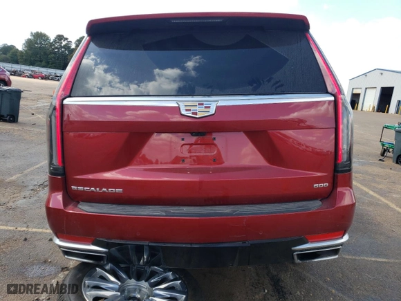 2024 Cadillac Escalade RWD Premium Luxury with VIN 1GYS3BKL2RR121537, listed as a Copart auction lot 77426534 with 5,356 mi miles and Salvage Title. Bid and sale history available at carsss.com. Image 6.