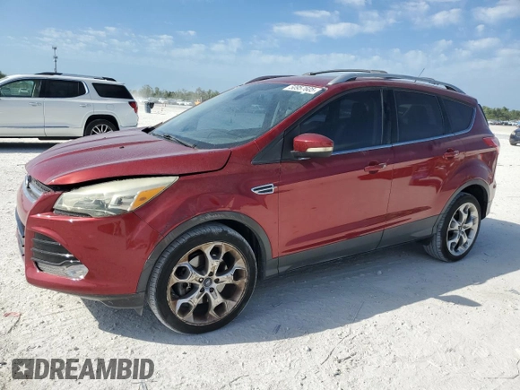 2013 Ford Escape Titanium with VIN 1FMCU0J90DUB60159, listed as a Copart auction lot 50957605 with 159,961 mi miles and Salvage title. Bid and sale history available at DreamBid. Image 1.