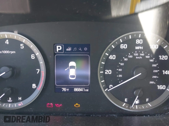 2016 Hyundai Sonata SE with VIN 5NPE24AF5GH359190, listed as a IAAI auction lot 39367783 with 86,841 mi miles and . Bid and sale history available at DreamBid. Image 7.