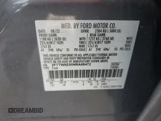 2022 Ford Maverick XL z VIN 3FTTW8E95NRA88472, wystawiony jako Copart lot #54884285 z przebiegiem 38 142 mil mil oraz Szkody całkowita. Historia ofert i sprzedaży dostępna na DreamBid. Obrazek 12.